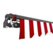 Aleko Products || Motorized Retractable Black Frame Patio Awning 13 x 10 Feet - Red and White Stripes