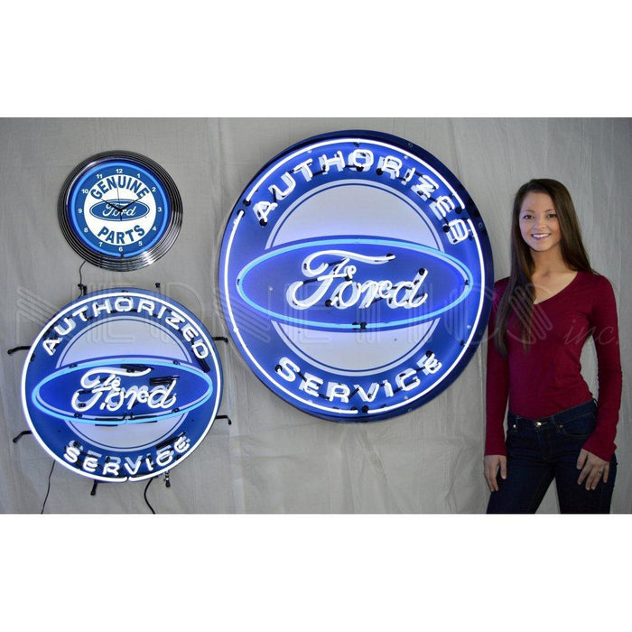 Neonetics || Neonetics Authorized Ford Service 36 Inch Neon Sign In Metal Can 9FRDBK