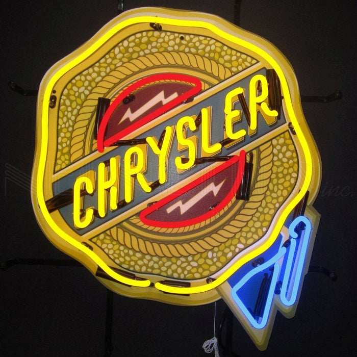 Neonetics || Neonetics Chrysler Badge Neon Sign With Backing 5CRYBK