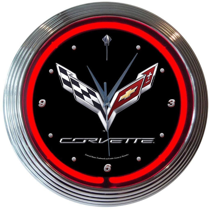 Neonetics || Neonetics Corvette C7 Neon Clock 8CORV7