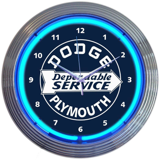 Neonetics || Neonetics Dodge Dependable Service Neon Clock 8DODGE
