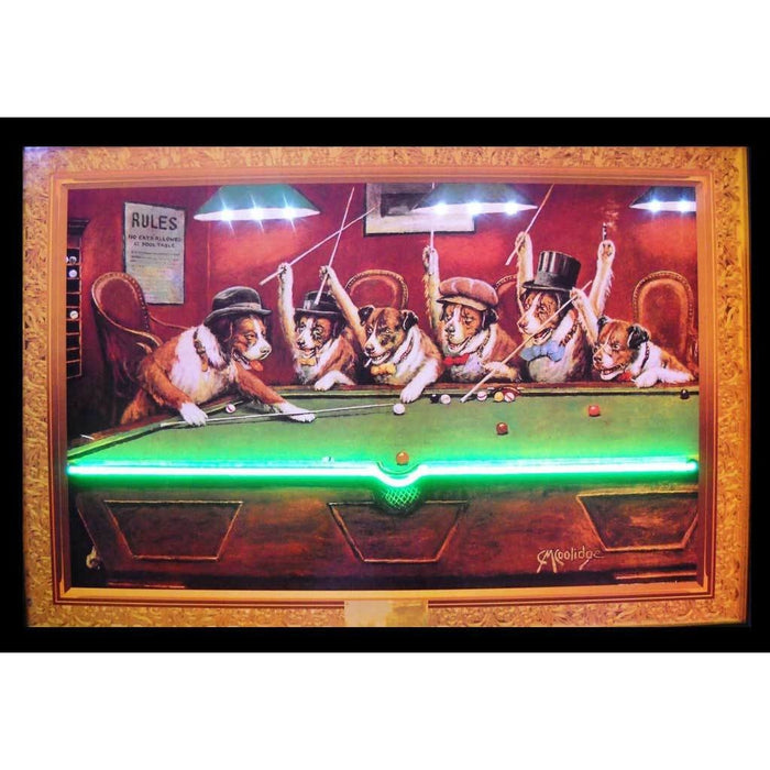 Neonetics || Neonetics Dogs Playing Pool Neon/LED Picture 3DOGNL