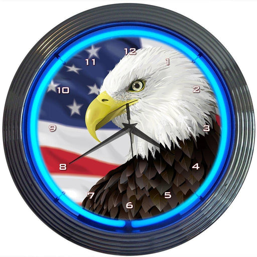 Neonetics || Neonetics Eagle With American Flag Neon Clock 8EGFLG