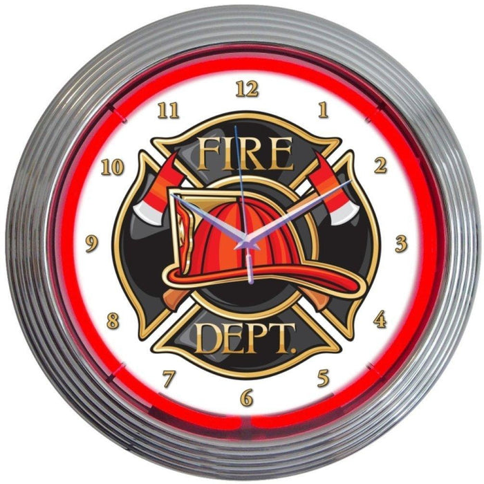Neonetics || Neonetics Fire Department Neon Clock 8FIRED