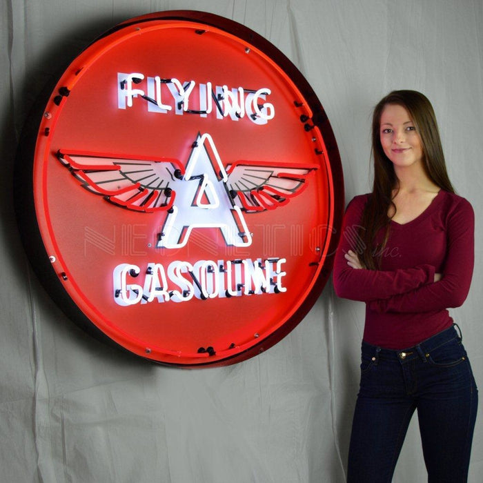 Neonetics || Neonetics Flying A Gasoline 36 Inch Neon Sign In Metal Can 9GSFLY