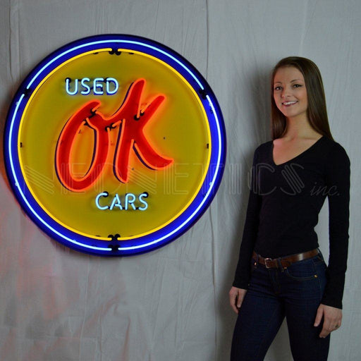 Neonetics || Neonetics Gm Ok Used Cars 36 Inch Neon Sign In Metal Can 9CHVOK