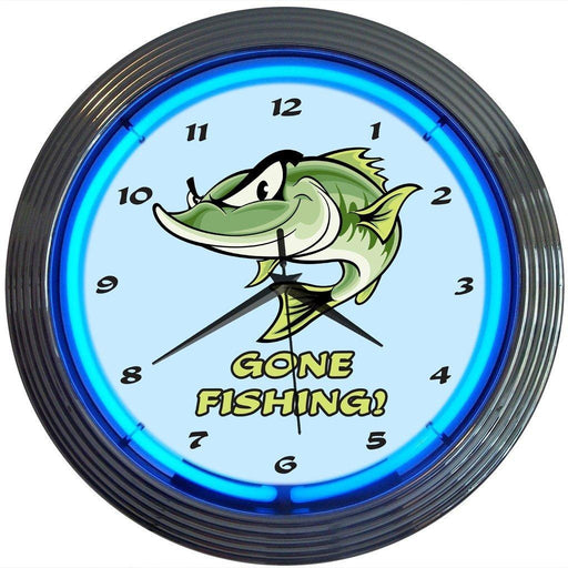 Neonetics || Neonetics Gone Fishing Neon Clock 8GFISH