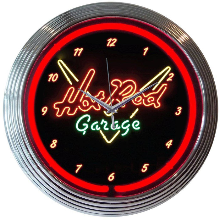 Neonetics || Neonetics Hot Rod Garage Neon Clock 8HOTRD