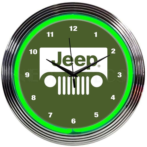 Neonetics || Neonetics Jeep Green Neon Clock 8JEEPG