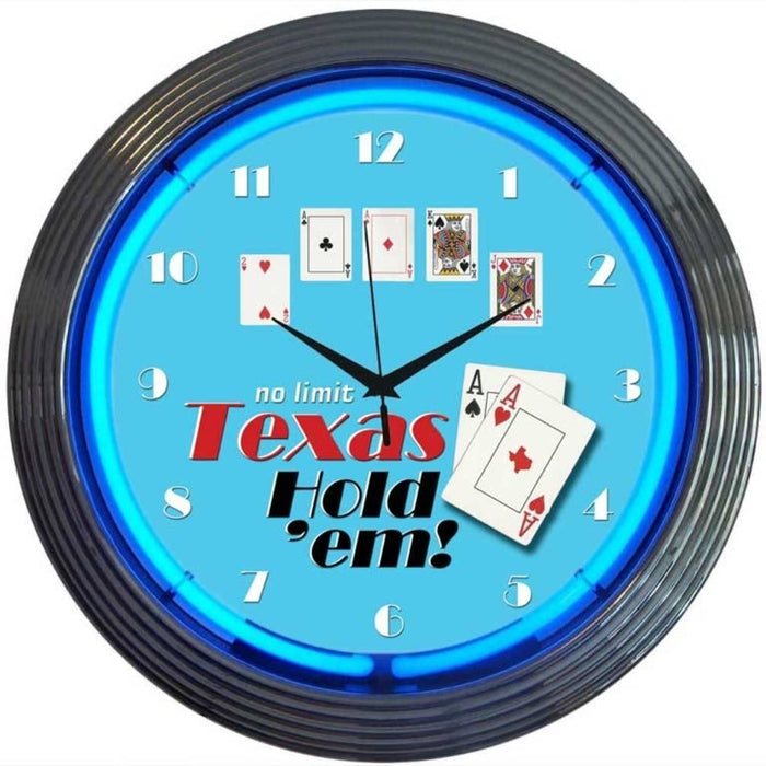 Neonetics || Neonetics Poker Texas Hold 'Em Neon Clock 8HOLDM