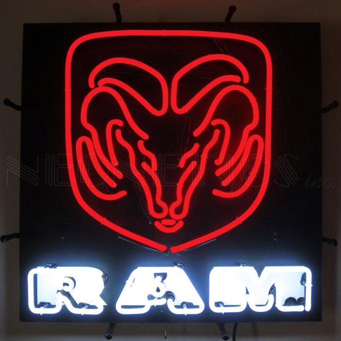 Neonetics || Neonetics Ram Red Neon Sign With Backing 5RAMBK