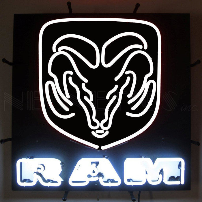 Neonetics || Neonetics Ram White Neon Sign With Backing 5RAMWH
