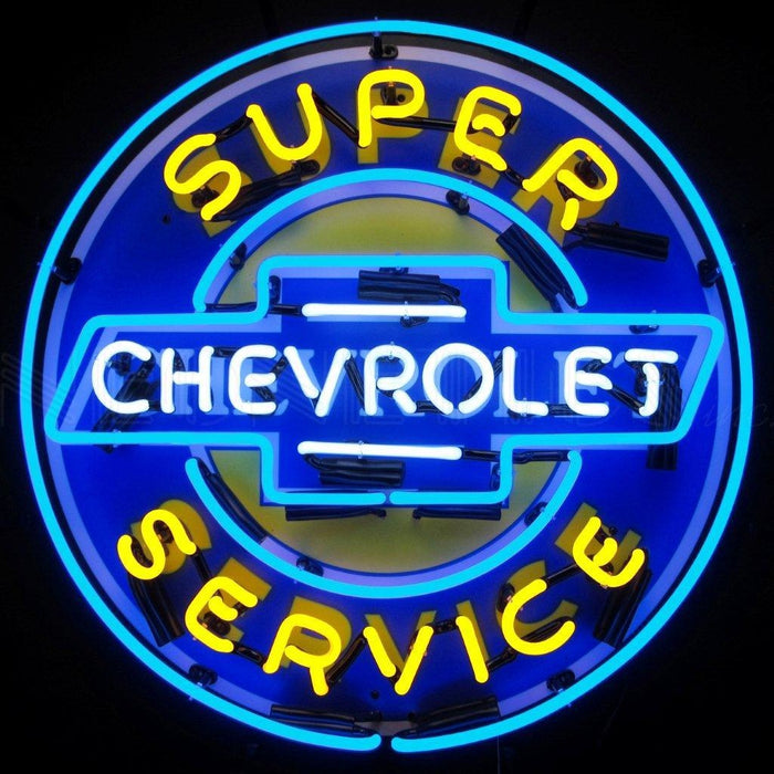 Neonetics || Neonetics Super Chevy Service Neon Sign With Backing 5CHEVYB