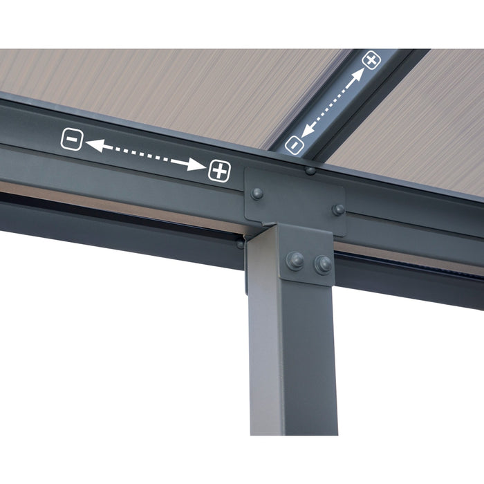 Canopia by Palram || Olympia 10' x 30' Patio Cover - Gray/Bronze