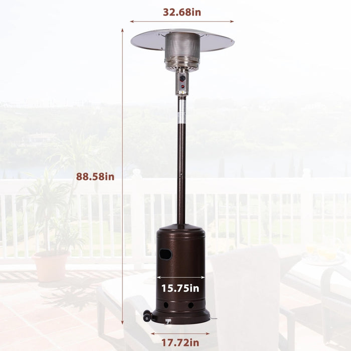 inQ Boutique || Outdoor Gas Heater, Portable Heater, 88 Inches Tall Premium Standing Patio Heater