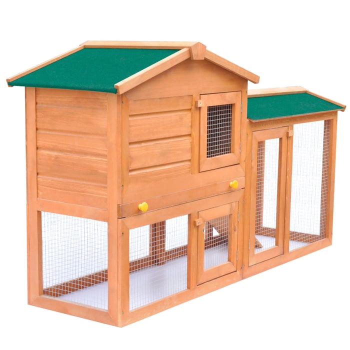 vidaXL || Outdoor Large Rabbit Hutch Small Animal House Pet Cage Wood 170162