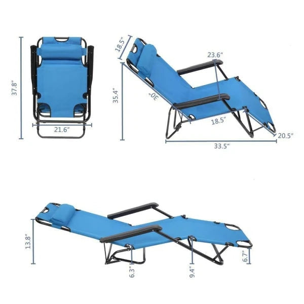 inQ Boutique || Outdoor Reclining Chaise Lounge Bed Chair Pool Patio Camping Cot Portable Relax D0102Hh0Tpy