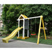 Aleko Products || Outdoor Wooden Swing Playset with Swing, Slide, Steering Wheel, and Rock Climbing Ladder