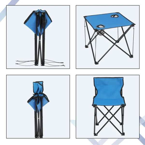 inQ Boutique || Oxford Cloth Steel Camping Folding Table And Chair Set Xh D0102Hpx90A