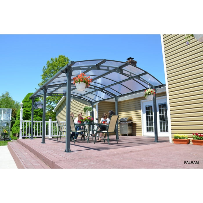 Canopia by Palram || Palram Arcadia 5000 12 ft. x 17 ft. Carport Kit - Grey Structure & Twin Wall Panels