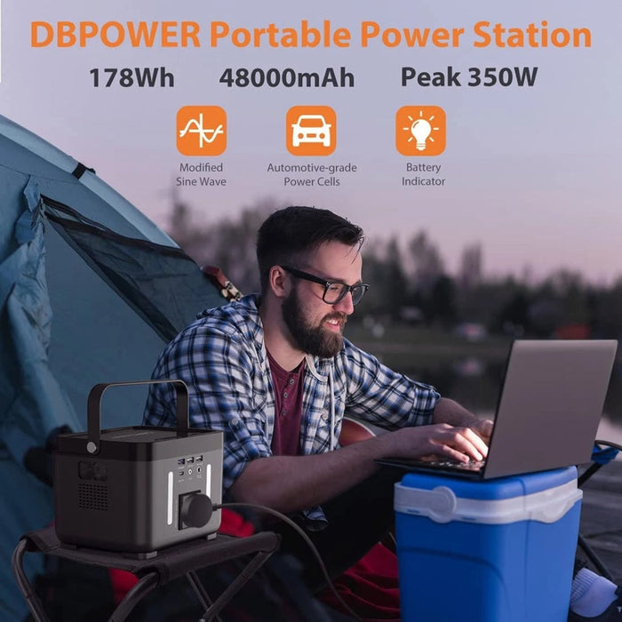 inQ Boutique || Portable Power Station, 110V/250W Backup Lithium Battery Pure Sine Wave AC Outlet Solar Generator Supply for Emergency Outdoor Travel Camping Fishing Hunting CPAP