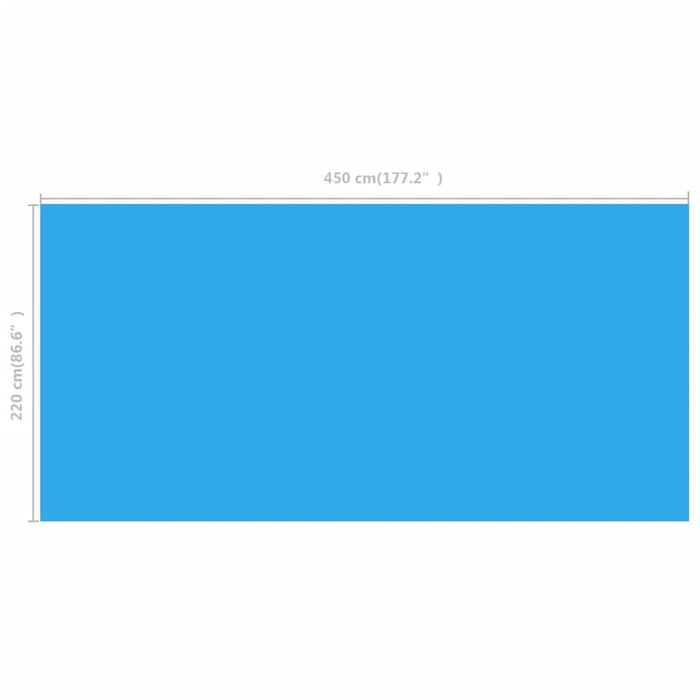 vidaXL || Rectangular Pool Cover 177 x 87 inch PE Blue 90677