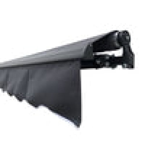 Aleko Products || Retractable Black Frame Patio Awning 12 x 10 Feet - Gray
