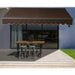 Aleko Products || Retractable Black Frame Patio Awning 13 x 10 Feet - Brown