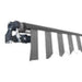 Aleko Products || Retractable Black Frame Patio Awning 13 x 10 Feet - Gray and White Stripes