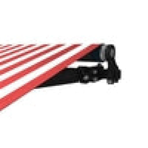 Aleko Products || Retractable Black Frame Patio Awning 13 x 10 Feet - Red and White Stripes