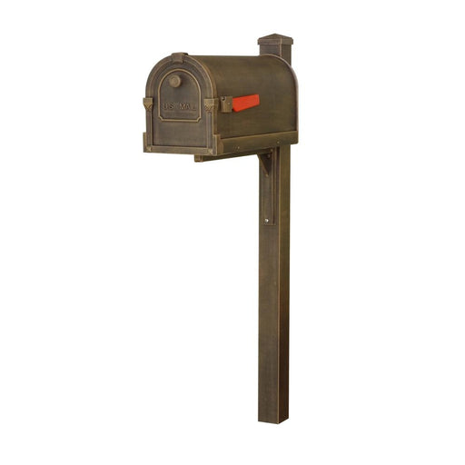 Special Lite Products || Savannah Curbside Mailbox and Wellington Direct Burial Mailbox Post Smooth, Copper