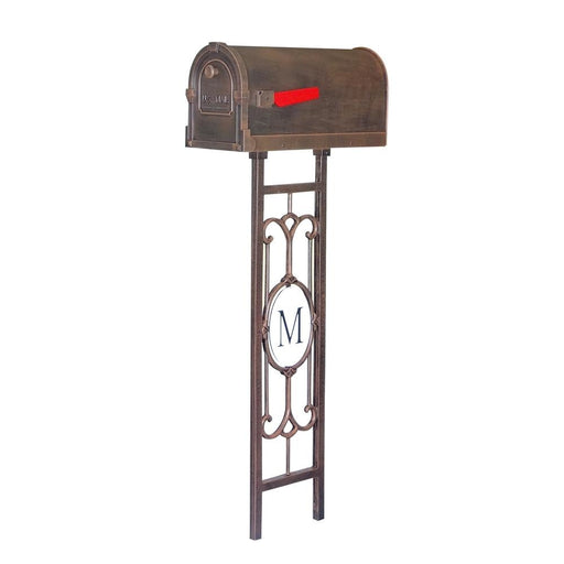 Special Lite Products || Savannah Curbside Mailbox with Monogram Mailbox Post