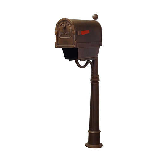 Special Lite Products || Savannah Curbside Mailbox with Newspaper Tube and Ashland Mailbox Post