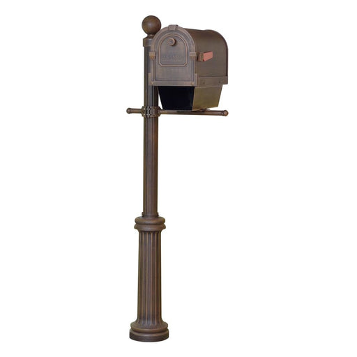 Special Lite Products || Savannah Curbside Mailbox with Newspaper Tube and Fresno Mailbox Post