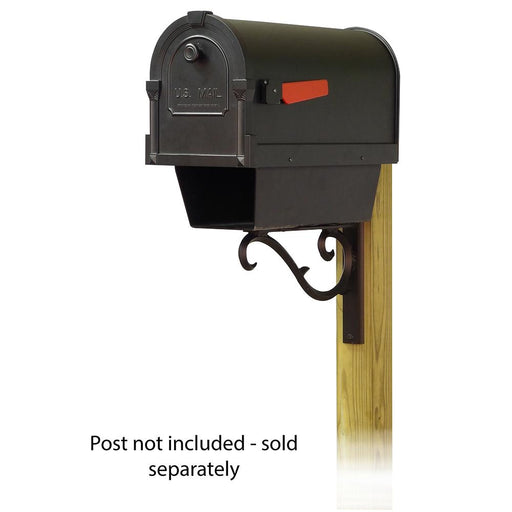 Special Lite Products || Savannah Curbside Mailbox with Newspaper tube and Sorrento front single mailbox mounting bracket