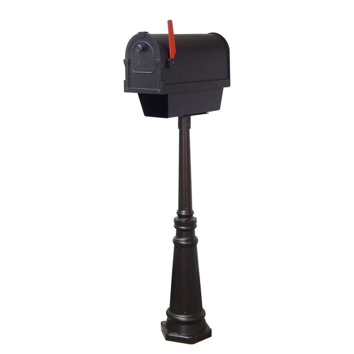 Special Lite Products || Savannah Curbside Mailbox with Newspaper Tube and Tacoma Mailbox Post with Direct Burial Kit
