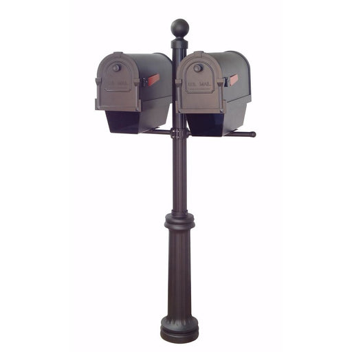 Special Lite Products || Savannah Curbside Mailboxes with Newspaper Tubes and Fresno Double Mount Mailbox Post