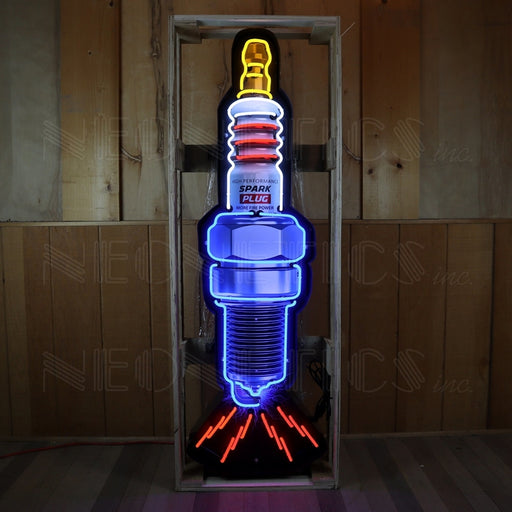 Neonetics || Spark Plug Neon Sign In Shaped Steel Can