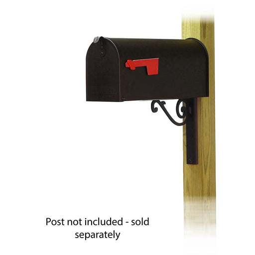 Special Lite Products || Standard Steel Curbside Mailbox with Baldwin front single mailbox mounting bracket