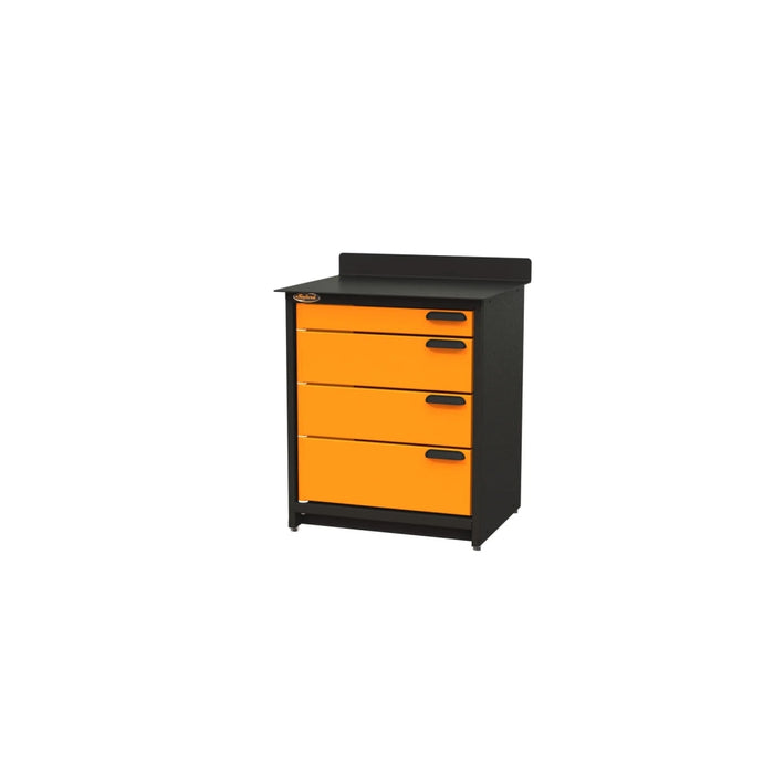 Swivel Storage Solutions || Stationary Corner Lazy Swivel w/ 4 Drawers, Powder Paint Black 7ga. Steel Table Top