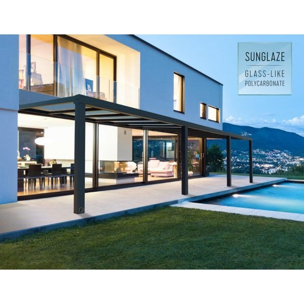 Canopia by Palram || Stockholm 11 ft. x 26 ft. Patio Cover Kit - Grey, Clear Glazing