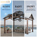 Sunjoy || SummerCove 12.5x12.5 Black 2-Tier Wooden Frame Hardtop Gazebo with Ceiling Hook