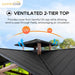Sunjoy || SummerCove 12.5x12.5 Black 2-Tier Wooden Frame Hardtop Gazebo with Ceiling Hook