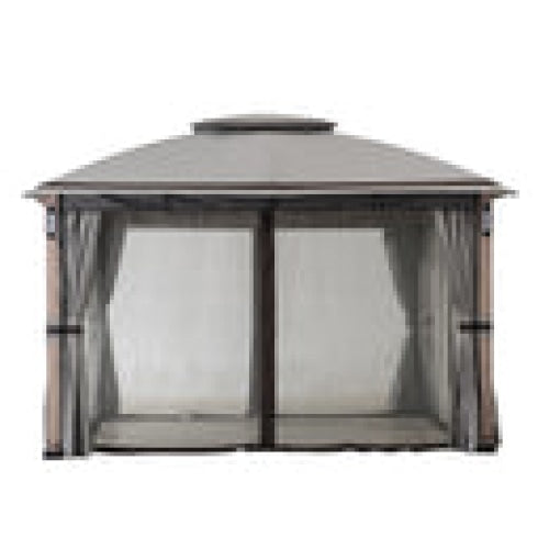 Sunjoy || SummerCove Monterey Park 11 ft. x 13 ft. 2-tier Gazebo with LED Lighting and Bluetooth Sound
