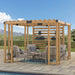 Sunjoy || SummerCove Outdoor Patio 10x10 Modern Wooden Privacy Screen Pergola Kit with Adjustable Hanging Planters