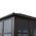 Sunjoy || SummerCove Outdoor Patio 11x11 Gazebo Black Aluminum Sunroom Studio Backyard Shelter with Metal Mute Lock
