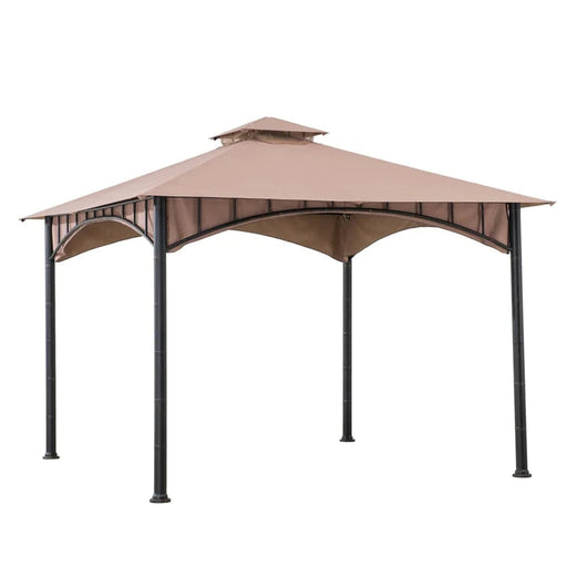 Sunjoy || Sunjoy 11ft. x 11 ft. 2-tone Bronze Bamboo Steel Gazebo with 2-tier Hip Roof