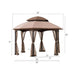 Sunjoy || Sunjoy 13.5 ft. x 13.5 ft. Brown Steel Gazebo with 2-tier Tan and Brown Dome Canopy