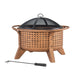 Sunjoy || Sunjoy 30 in. Outdoor Fire Pits Copper Steel Patio Fire Pit Wood Burning Backyard Fire Pit with Spark Screen and Fire Poker