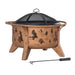 Sunjoy || Sunjoy 30 in. Outdoor Fire Pits Copper Steel Patio Fire Pit Wood Burning Backyard Fire Pit with Spark Screen and Fire Poker Tree Motif